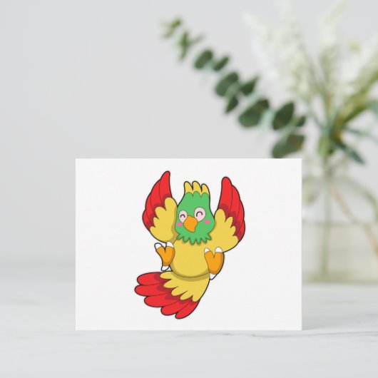 緑の頭をしたインコ ポストカード (スタンド正面)