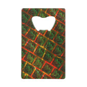 「緑の額縁の目」、傷または赤い格子。 クレジットカード栓抜き (正面)