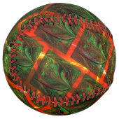 「緑の額縁の目」、傷または赤い格子。 ソフトボール (正面左)