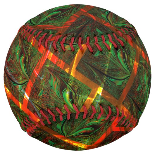 「緑の額縁の目」、傷または赤い格子。 ソフトボール (正面)