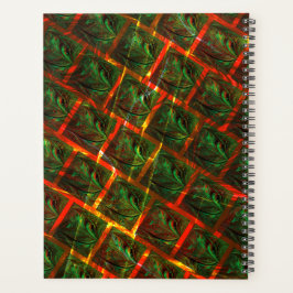 「緑の額縁の目」、傷または赤い格子。 プランナー手帳