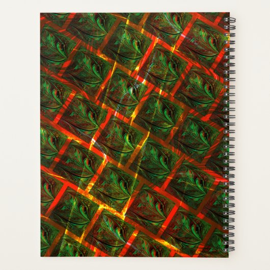 「緑の額縁の目」、傷または赤い格子。 プランナー手帳 (裏面)