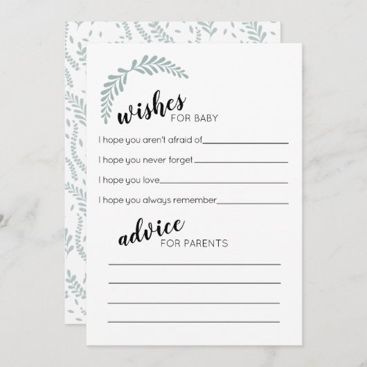 緑の願いとアドバイスカード ノートカード (正面/裏面)