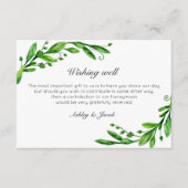 緑の願い事は良かった。夏結婚の。カードの挿入 エンクロージャーカード (正面)