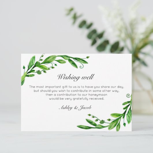 緑の願い事は良かった。夏結婚の。カードの挿入 エンクロージャーカード (スタンド正面)