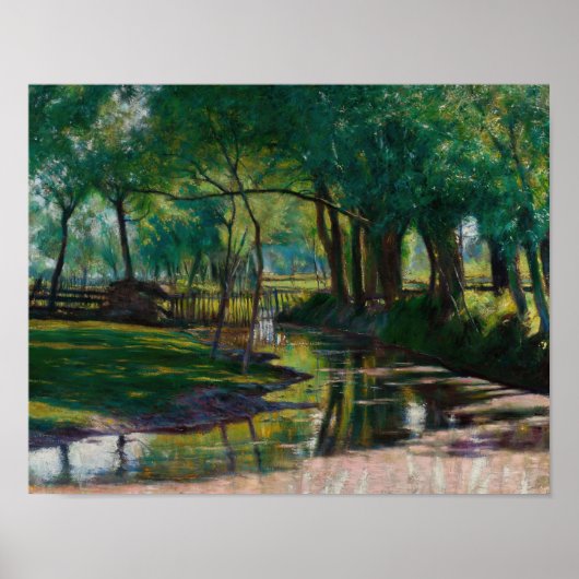 緑の風景とストリーム(1891)Wladyslaw Pod ポスター (正面)