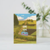 緑の風景列車アニメマンガ入れ歯 ポストカード (スタンド正面)