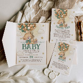 緑の風船のベビー エンクロージャーカード