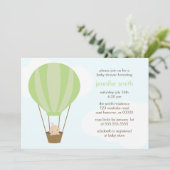 緑の風船の中の赤ちゃん 招待状 (スタンド正面)
