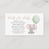 緑の風船の本を持つベビー エンクロージャーカード (正面)