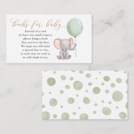 緑の風船の本を持つベビー エンクロージャーカード