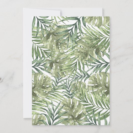 緑の風船サファリ動物の赤ちゃんシャワー 招待状 (裏面)