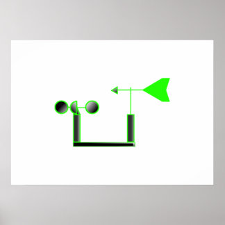 緑の風速と天気予報 ポスター