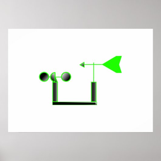 緑の風速と天気予報 ポスター (正面)