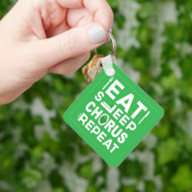 緑の食べSleep Chorus Repeat Block Keychain