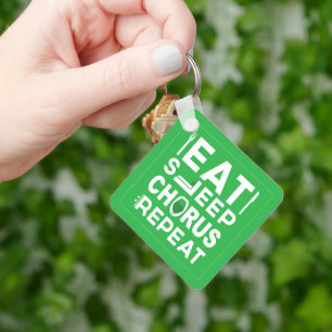緑の食べSleep Chorus Repeat Block Keychain キーホルダー