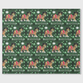 緑の馬は緑の季節のGreetinを飾ります ラッピングペーパー (フラット)