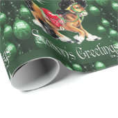 緑の馬は緑の季節のGreetinを飾ります ラッピングペーパー (ロールコーナー)