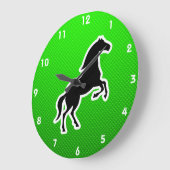 緑の馬 ラージ壁時計 (傾斜)