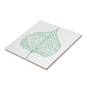 緑の骨組静脈の葉のスケッチ タイル (側面)