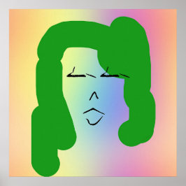 緑の髪のポスター付き女性 ポスター