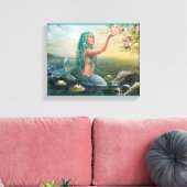 緑の髪の人魚 キャンバスプリント (インサイチュ (リビング))