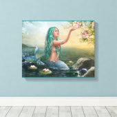 緑の髪の人魚 キャンバスプリント (インサイチュ (ウッドフロア))
