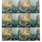 緑の髪の人魚 シャワーカーテン (正面)