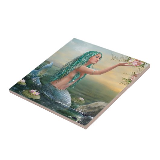 緑の髪の人魚 タイル (側面)