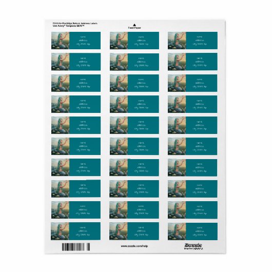 緑の髪の人魚 ラベル (フルシート)