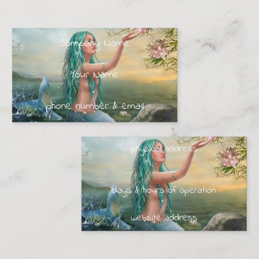 緑の髪の人魚 名刺 (正面/裏面)