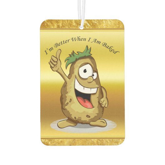 緑の髪の漫画のキャラクターポテト カーエアーフレッシュナー (裏面)