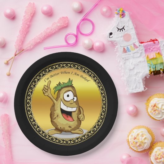 緑の髪の漫画のキャラクターポテト ペーパープレート (パーティー)