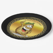 緑の髪の漫画のキャラクターポテト ペーパープレート (アングル)