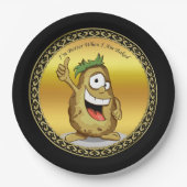 緑の髪の漫画のキャラクターポテト ペーパープレート (正面)