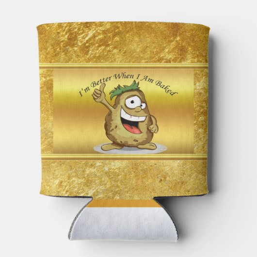 緑の髪の漫画のキャラクターポテト 缶クーラー (裏面)