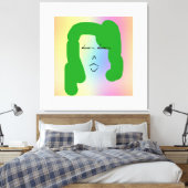 緑の髪を伸ばしたキャンバス印刷を持つ女性 キャンバスプリント (インサイチュ (寝室))