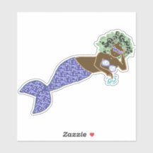 緑の髪、紫色のテールマーメイドラウンジ