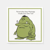 緑の鬼のトロールがカスタマイズ スタンダードカクテルナプキン (正面)