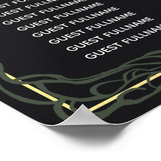 緑の魅力化されたゴシックラス結婚ンの座席表 ポスター (角)