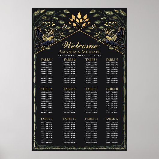 緑の魅力化されたゴシックラス結婚ンの座席表 ポスター (正面)