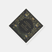 緑の魅力化されたゴシックレイヴン結婚フローラ スタンダードカクテルナプキン (角)