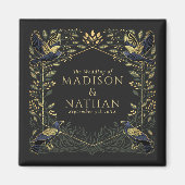 緑の魅力化されたゴシックレイヴン結婚フローラ マグネット (正面)