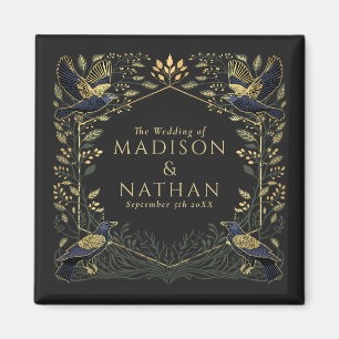 緑の魅力化されたゴシックレイヴン結婚フローラ マグネット