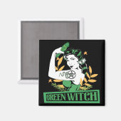 緑の魔女かわいらしは入れ墨の筋肉の女性をピンアップ マグネット (正面/裏面)