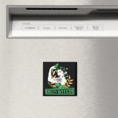 緑の魔女かわいらしは入れ墨の筋肉の女性をピンアップ マグネット (インサイチュ (食洗機))