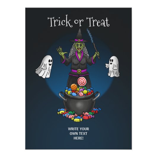 緑の魔女と幽霊トリックハロウィーン ポスター (正面)