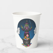 緑の魔女と幽霊トリックハロウィーン 紙コップ (裏面)