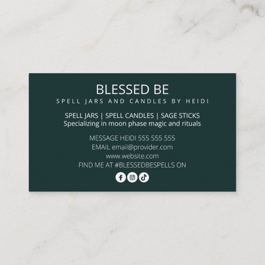 緑の魔女 名刺 (裏面)