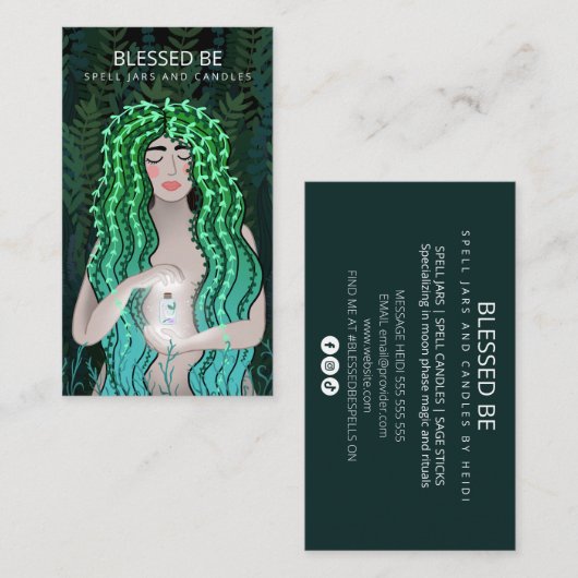 緑の魔女 名刺 (正面/裏面)
